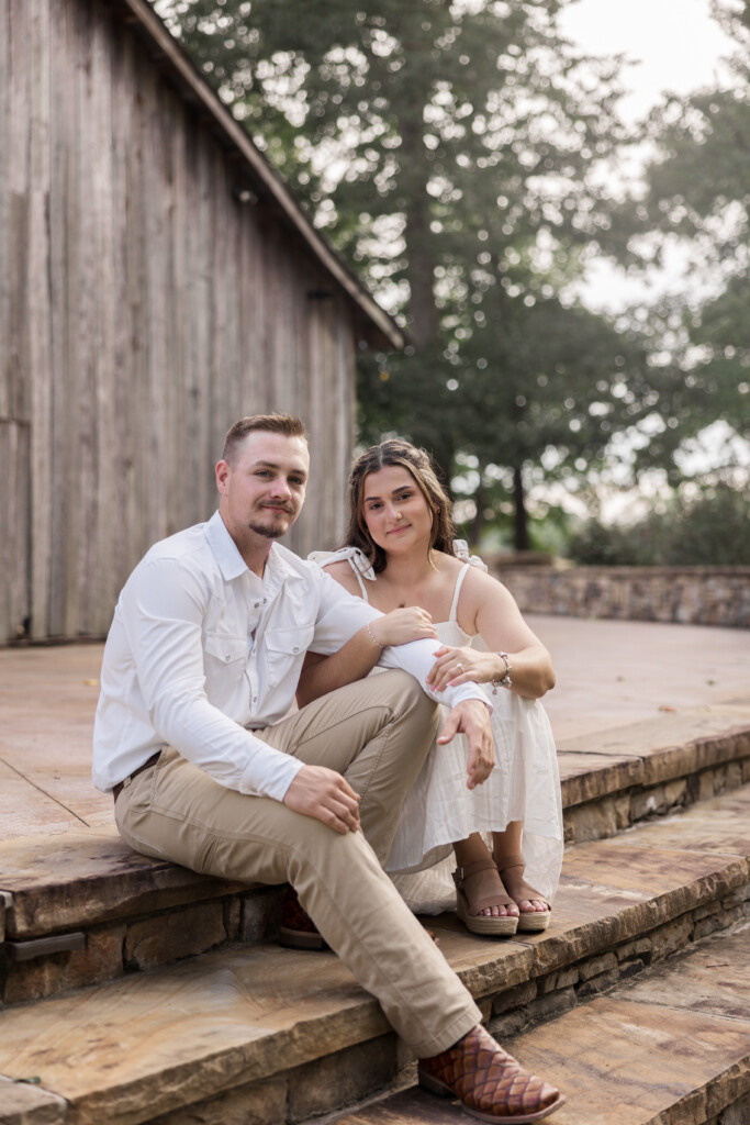 Golden hour engagement portraits at Summerfield Farms, Greensboro NC wedding photographer