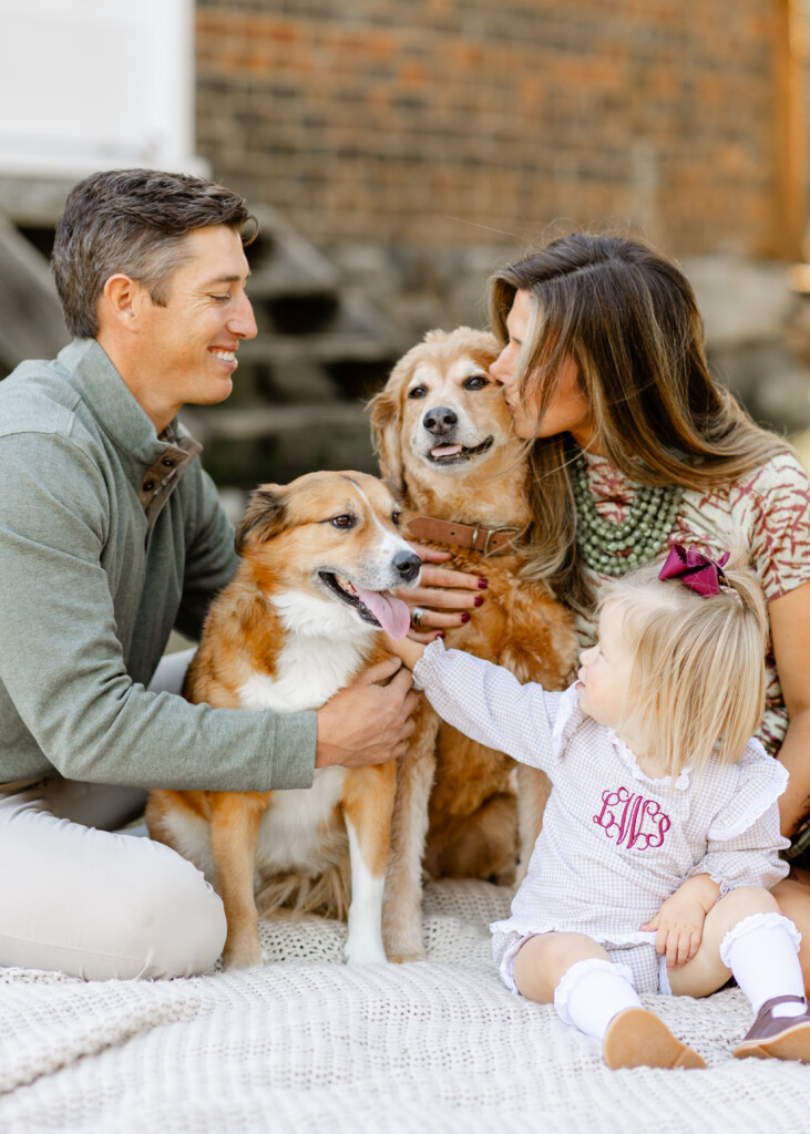 Full family photo with dogs included and toddler